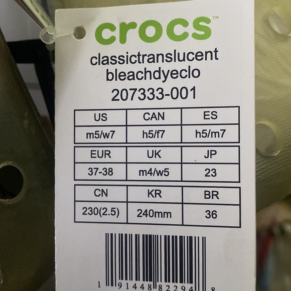 Bleach bottom translucent clear Crocs -DEADSTOCK - Picture 6 of 6